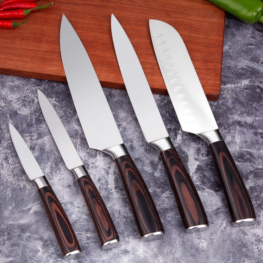 

Mokithand Kitchen Knife Set Professional Japanese Chef Knives 7CR17 High Carbon Stainless Steel Meat Santoku Paring Knife