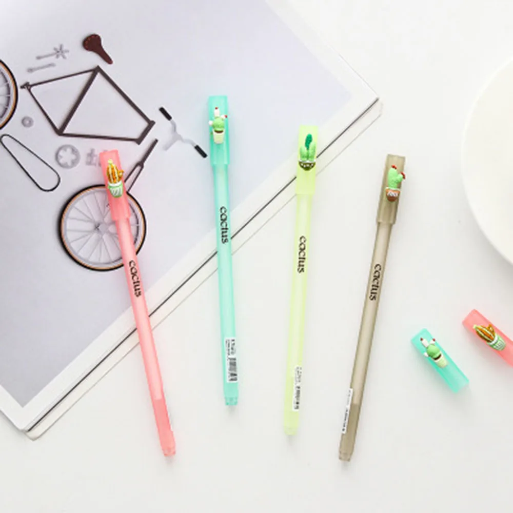 1 шт. Корея маленькие кактус Форма свежий и прекрасный творческий черная ручка 0 5