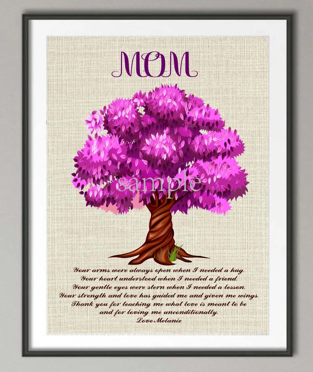 Персонализированный подарок мамы от детей Холст Картина семейное дерево