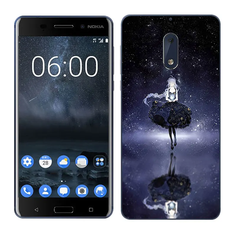 Чехол для Nokia 6 шесть мягких силиконовых чехлов из ТПУ туманность окрашенные