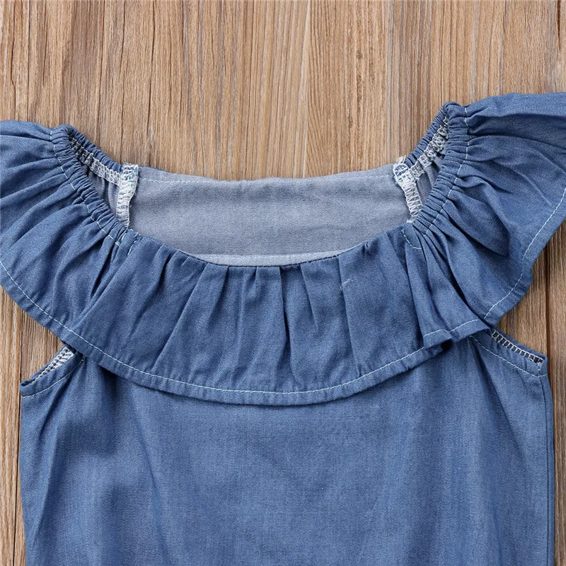 Комбинезон с воротником накидкой для маленьких девочек 2018 летняя одежда