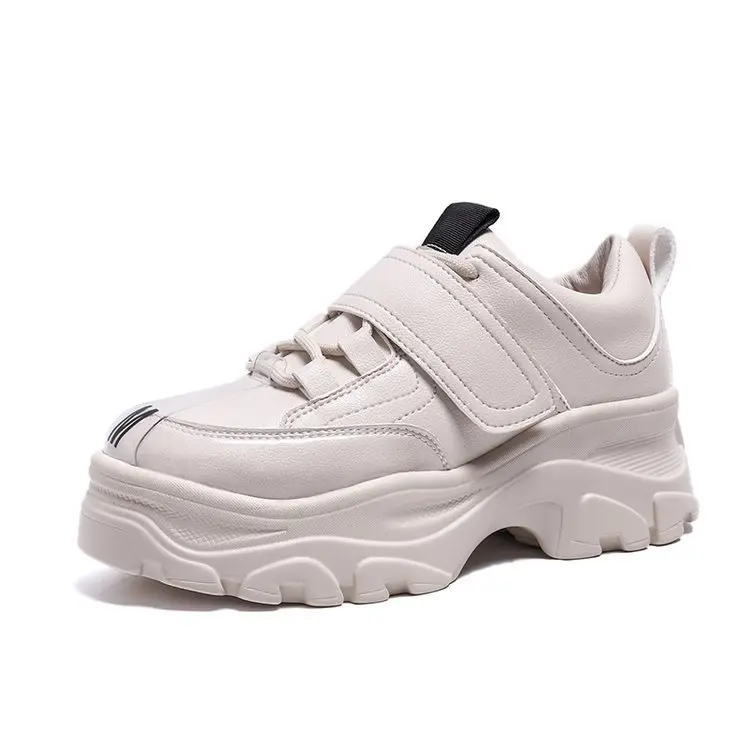033 Beige35-40 INS/зимние ботинки на толстой подошве в британском стиле; женские Ботинки martin на шнуровке; Женские ботинки в Военном Стиле на платформе; теплые зимние женские кроссовки на меху - Цвет: 033 Beige35-40