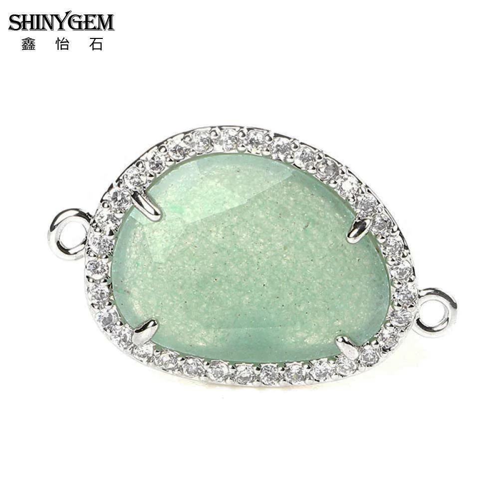ShinyGem Натуральный камень разъем Ляпис Лабрадорит авантюрин нерегулярные цвета: золотистый, серебристый Разъем Подвески для серьги принятия