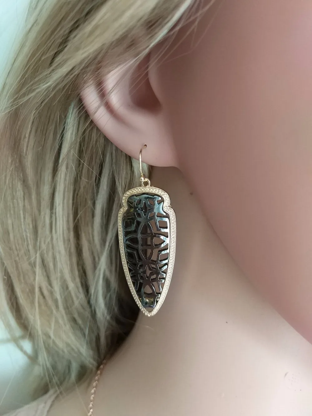 

Fashion Alloy Arrowhead Filigree Big Drop earrings for women