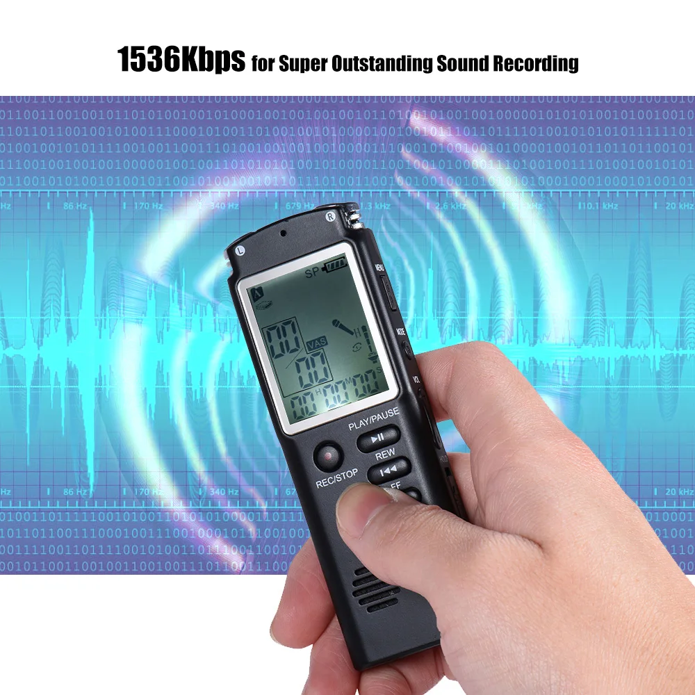 8 ГБ 1536 кбит/с Аудио Диктофон MP3 музыкальный плеер Голосовая активация (VAR) A B