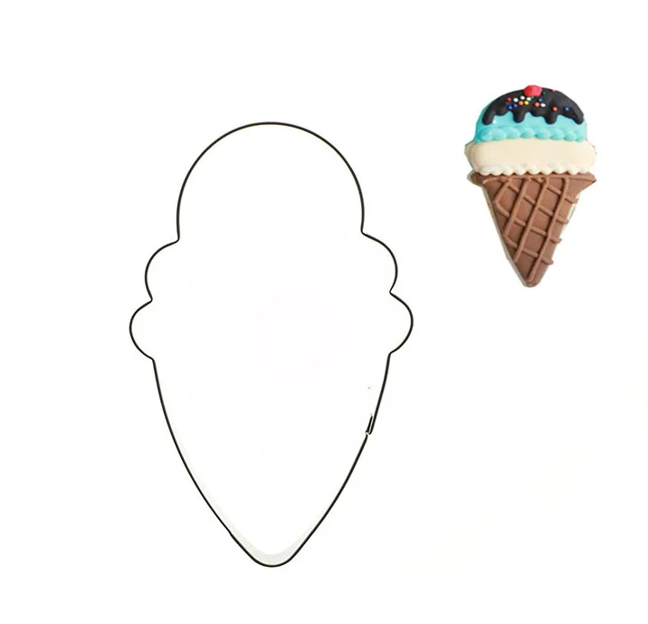 Абрикос 1 шт. Нержавеющая сталь мороженое Форма трафареты для нарезки печенья