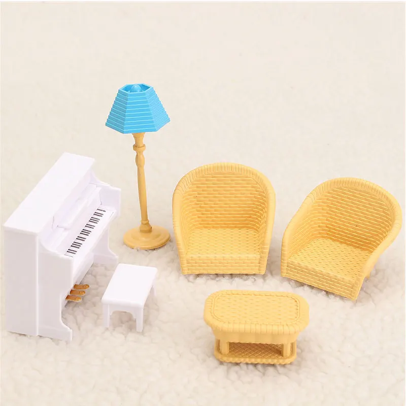 

2019 Families Furniture Toys Dollhouse Sofa Piano Table Miniature Furniture Sets Children Gift Toys