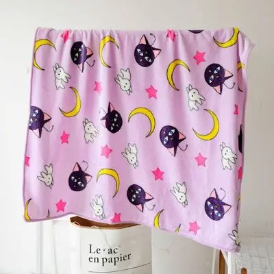 Cartton Sailor Moon Luna Cat мягкий коралловый флисовый коврик для детского банкета диван