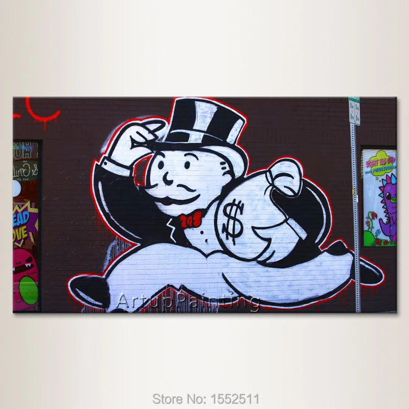 Алек граффити поп-арт уличное искусство деньги на холсте Постер и печать