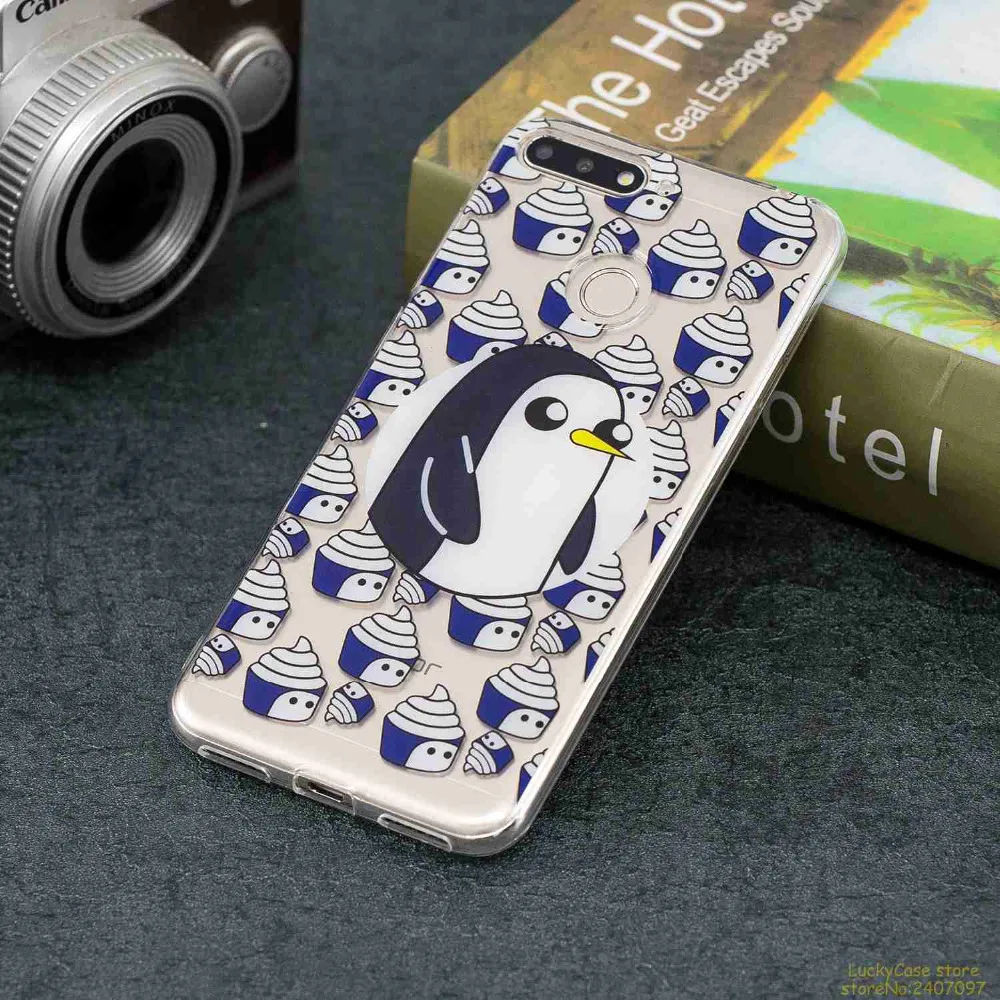 Luxury Soft Silicone TPU phone case For Huawei Y6 2018 cover lovely unicorn owl Donut Painted etui coque fundas | Мобильные телефоны
