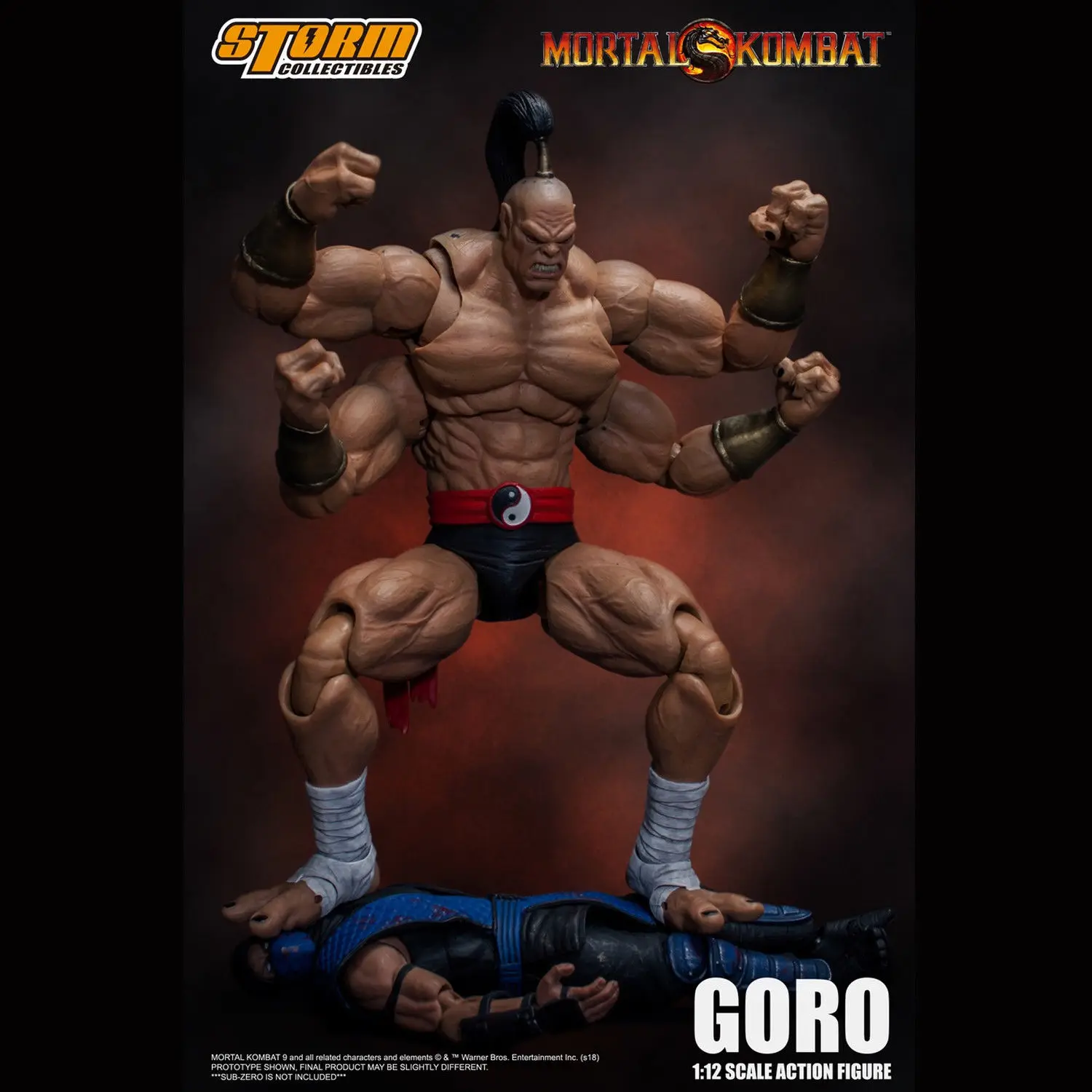 Игрушки от Storm 1/12 Mortal Kombat BOSS GORO коллекция экшн фигурка двойная голова Лепка версия