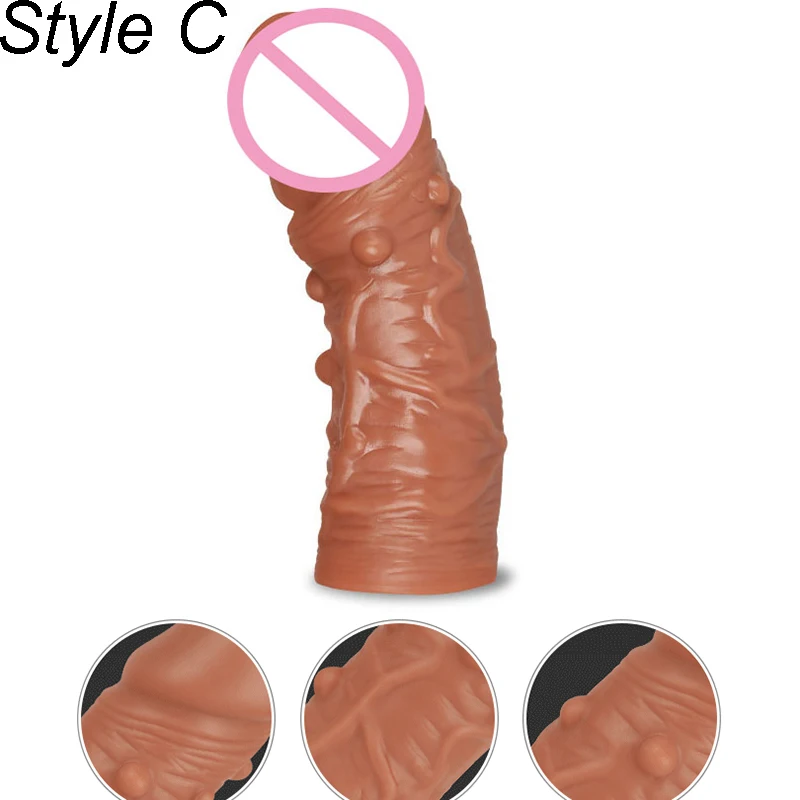 Силиконовый многоразовый презерватив удлинитель для мужского члена