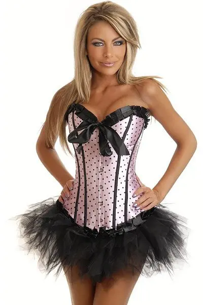 Сексуальные корсеты для женщин нижнее белье в горошек топ готический корсет