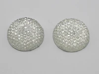 20 clear resin round flatback dotted rhinestone cabochon gem 25mm1