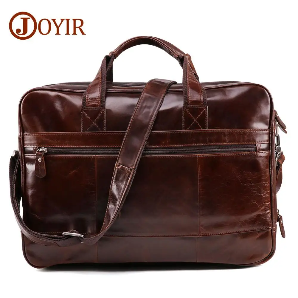 Coffee Briefcase JOYIR мужской портфель из натуральной кожи, сумки на плечо для путешествий, сумка для ноутбука, кожаные сумки, мужские сумки, Бизнес Портфель для компьютера - Цвет: Coffee Briefcase