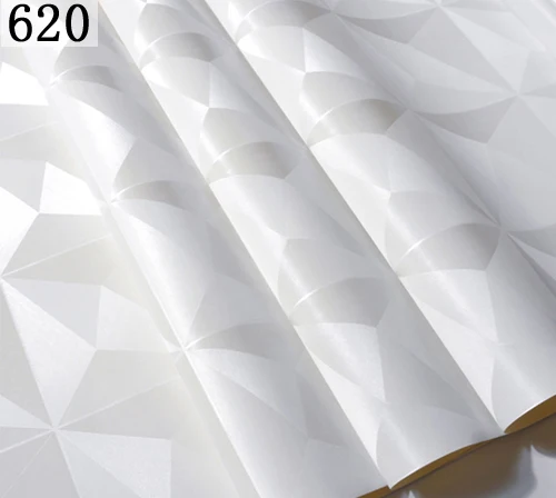Виниловые обои для потолка и стен Бумага 3D стерео White Diamond ПВХ стены Бумага Гостиная Украшения в спальню геометрический стены Бумага рулон - Цвет: 620