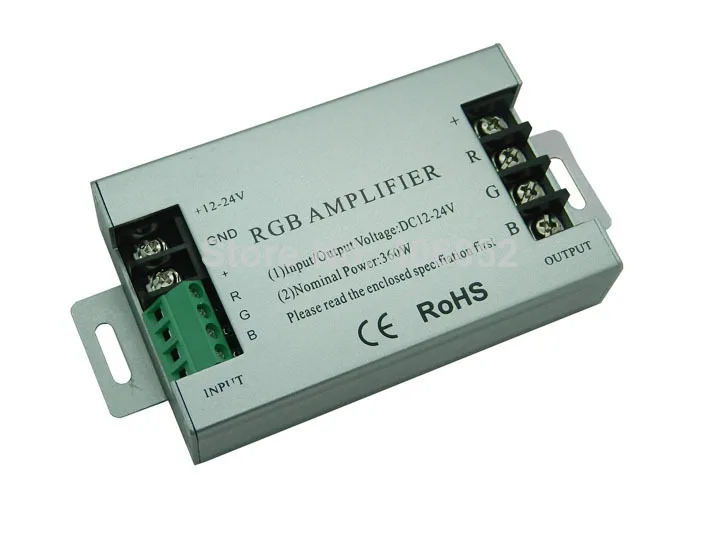 10 шт./лот DC12V 24V 30A 360 Вт алюминиевый RGB LED усилитель контроллер для SMD 5050 3528