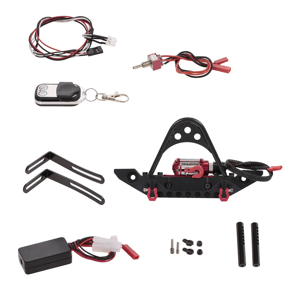 RC автомобильный металлический бампер с лебедкой 2 светодиодный световой пульт