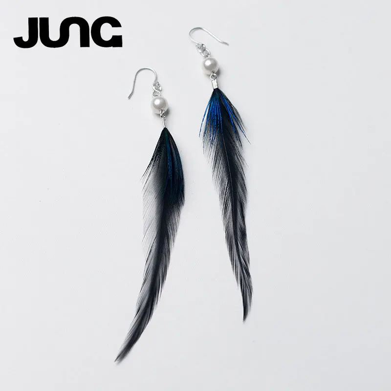 2017 Горячее предложение темперамент Перо 925 серебро Серьги-гвоздики для Для