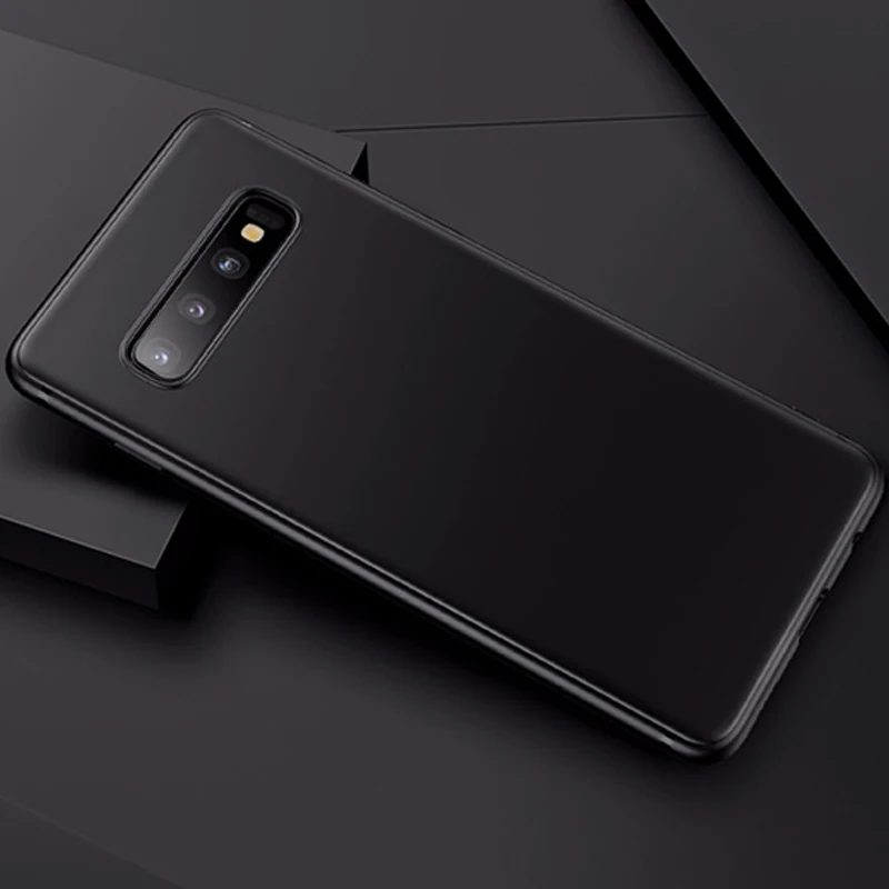 Черный CAPSSICUM Ультратонкий Мягкий матовый чехол для samsung S10 S10 PLUS S10E чехол s TPU Гибкая тонкая задняя крышка S10 S10PLUS S10E - Цвет: Черный