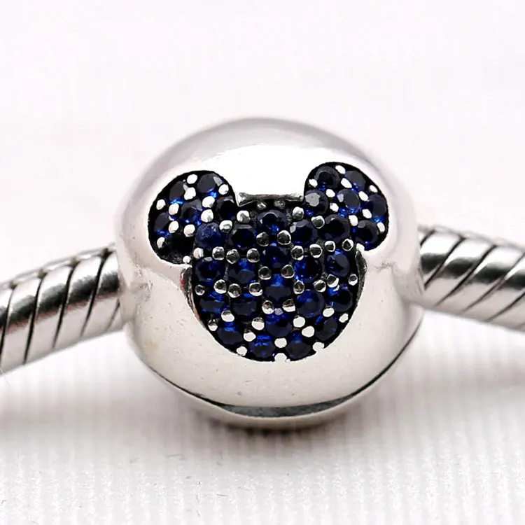 Серебряный Шарм Микки и Минни клип Подвески Мультфильм клипы шарик DIY Аксессуары