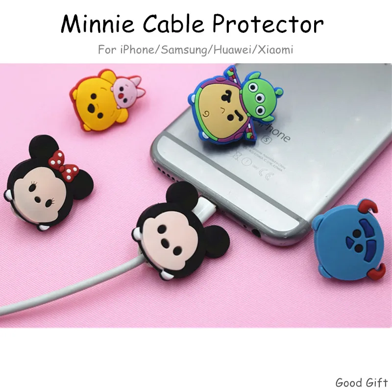 Мультфильм USB зарядное устройство Кабельный органайзер кабель протектор для iPhone