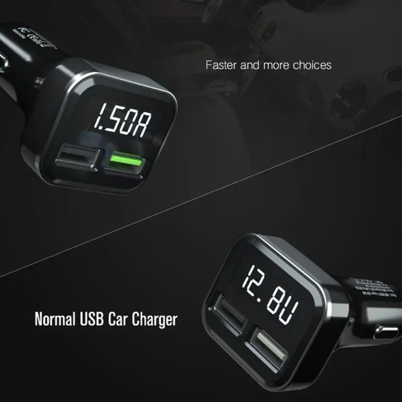 Цифровой ЖК-дисплей двойной USB Автомобильное зарядное устройство 3.0A адаптер питания для быстрой зарядки для iPhone для samsung смартфон зарядное устройство