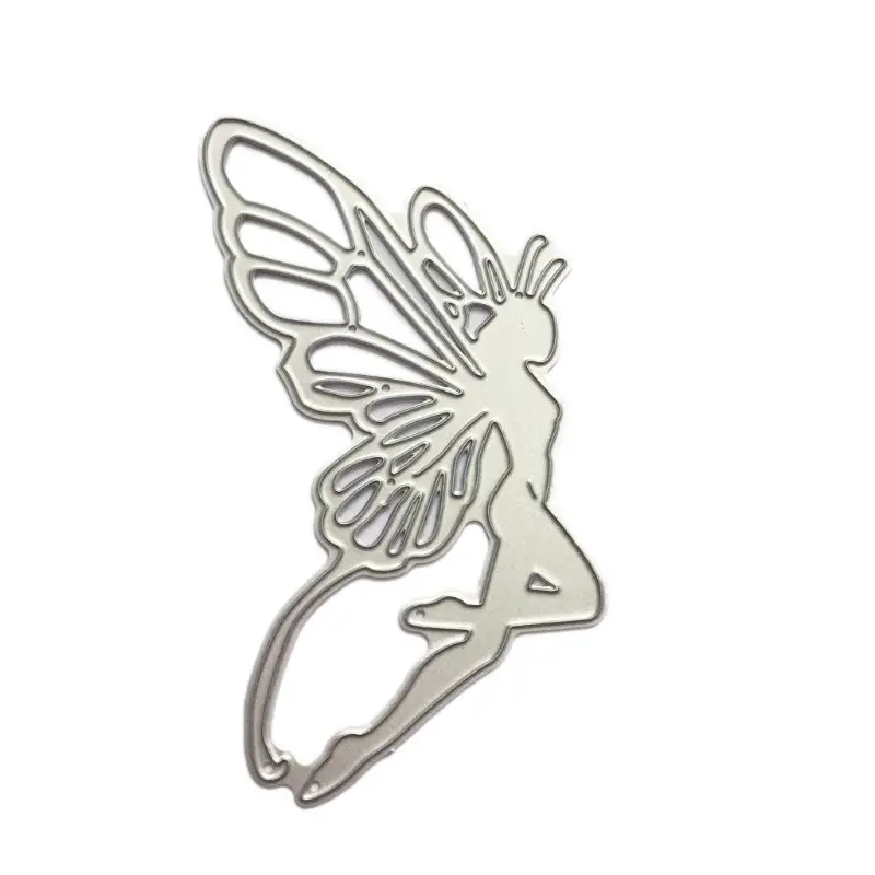 Butterfly Fairy Фея/Elf/Ангел Металла прорезной трафарет для окраски DIY Скрапбукинг фото украшение для альбома тиснение печать бумажные карточки Декор - Цвет: Butterfly Fairy