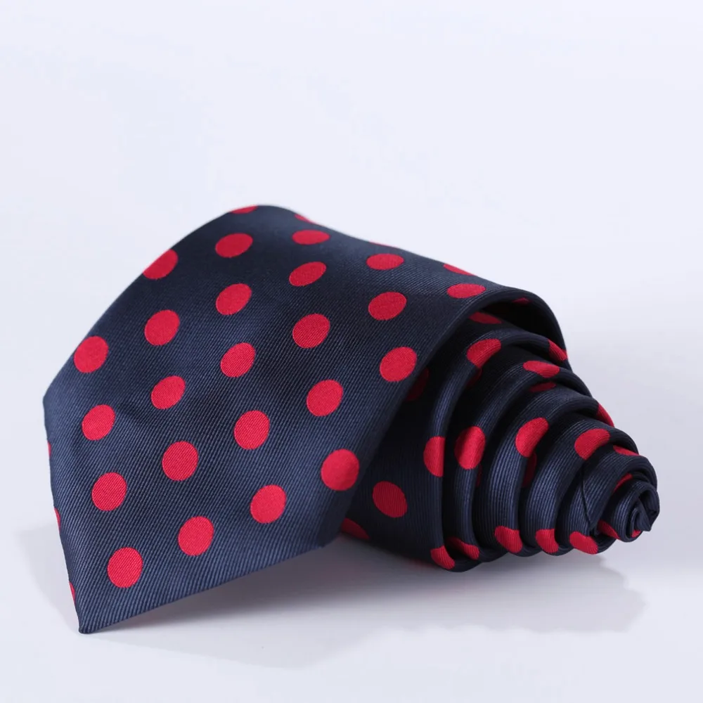 Классический мужской платок TD201R8 красный темно-синий в горошек 3 4 дюйма из шелка