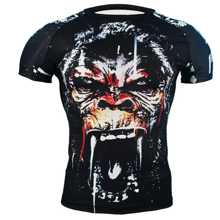 Only Short Sleeve Кикбоксинг, Mma шорты Mma компрессионные брюки быстросохнущая Тайский Бокс Шорты для тайского бокса шорты Кроссфит бороться с длинным рукавом боксерская одежда - Цвет: Only Short Sleeve