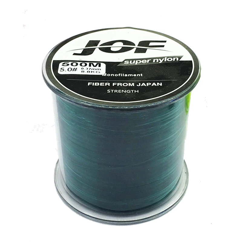 GREEN new design 100-500m nylon fishing line 8 color super strong monofilament line for bass carp japan transparent pesca rope - Цвет: GREEN
