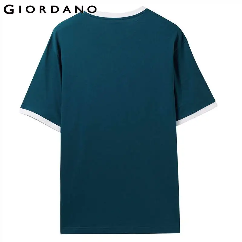 Giordano.мужская футболка с круглым воротом и короткими рукавами имеется печатный