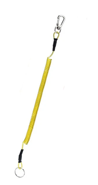 Yellow Модная эластичная катушка растягивающаяся цепочка для ключей кольцо для рыбалки застежка-крючок запираемый шнур для ключей koord Sleutel для мужчин - Цвет: Yellow
