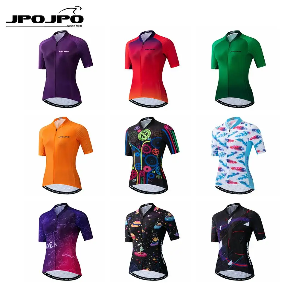 

JPOJPO Cycling Jersey Shirt Women Bike Top Pro team Summer Bike Jersey Ropa Ciclismo Short Sleeve MTB Sport Cycling Clothing