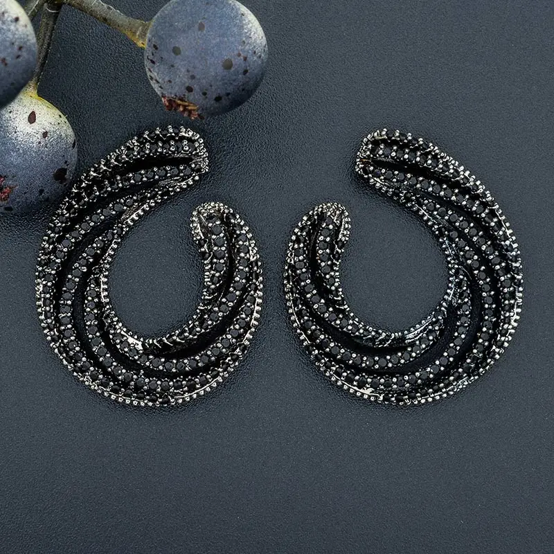 

Роскошные Линейные серьги ModemAngel в рулоне черного цвета с микро кубическим цирконием, лучшие серьги для женщин и девочек