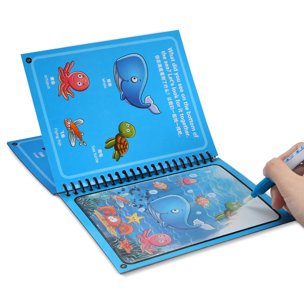 3PCSMagic книга для рисования воды раскраска каракули с волшебной ручкой живопись