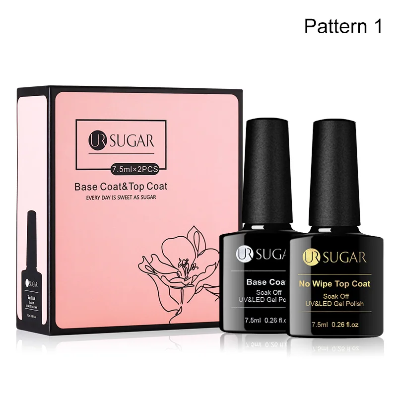 Base Coat Top Coat Ur Sugar 6 шт./компл. Термальность Цвет изменение гель для ногтей голографический Лак Блеск УФ Магнитный Гель-лак Лаки! полупостоянная био-Гели Soak Off Гель - Цвет: Base Coat Top Coat