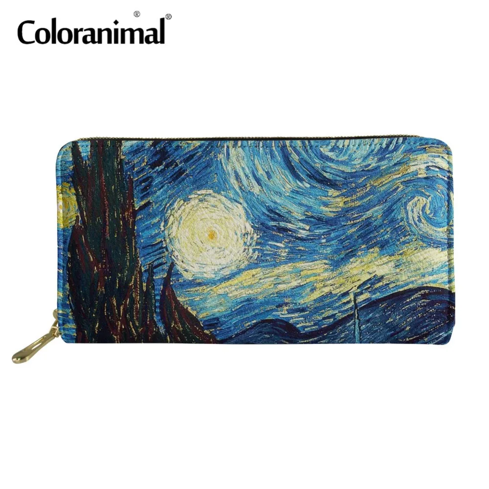 Coloranimal 3D живопись на холсте Длинный кошелек для монет телефон Multi молнии из