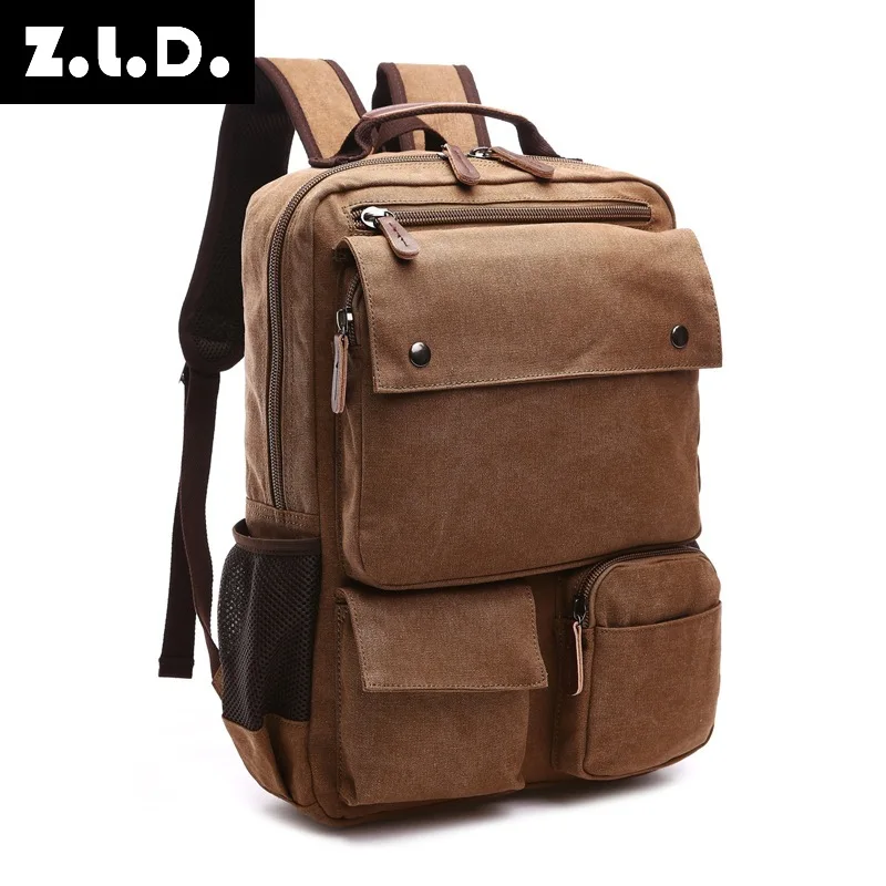 Z. L. D. Новый вместительный холщовый рюкзак модный брендовый дизайнерский мужской