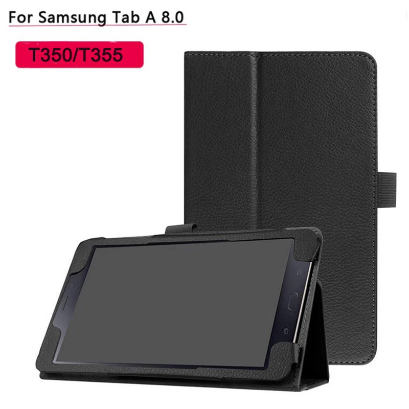 Чехол из искусственной кожи в стиле Lichi для Samsung Galaxy Tab A 8 0 T350 T355 тонкий подставка SM
