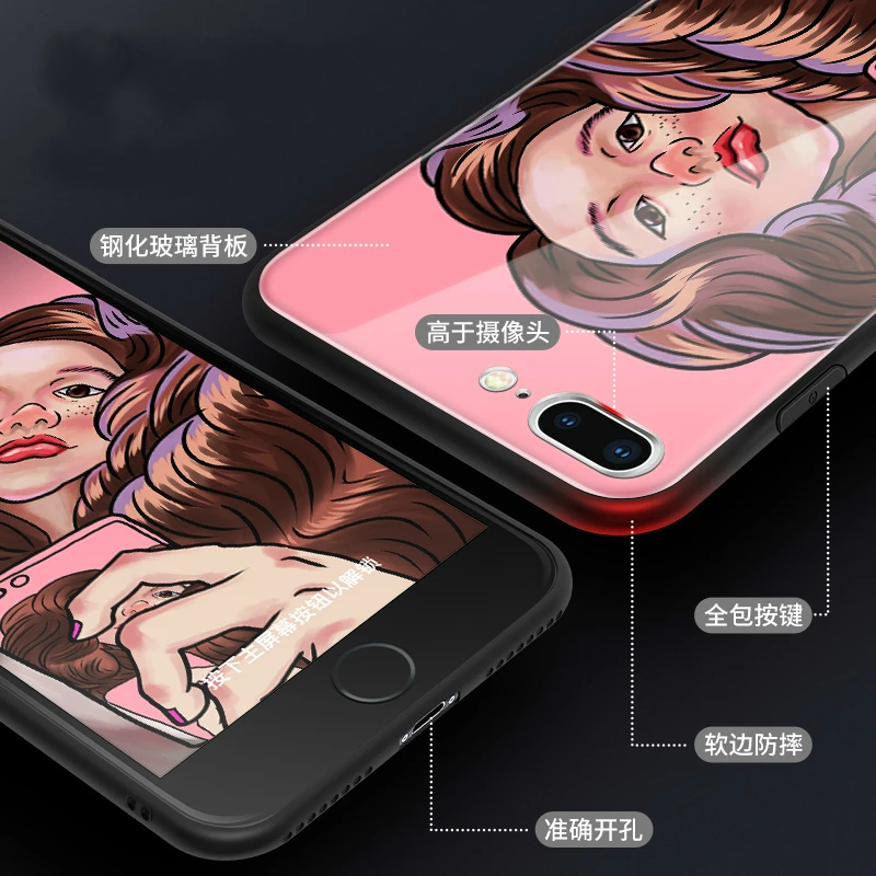 Y-ZU Phone Case For iPhone 6 6s 7 8 6/7/8 plus Pink Colour Lovely Hand Shell Originality Personality Silicone edge protection |