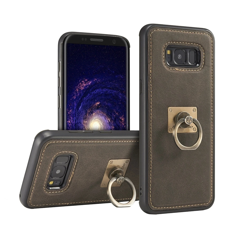CaseMe for Samsung Galaxy S8 + G9550 Case Cover PU Crazy Horse Texture Magnetic Protective Back with Ring Holder Lanyard |