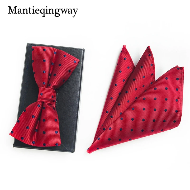 Mantieqingway полиэфир галстук для шеи набор деловых костюмов платок бантик в горошек