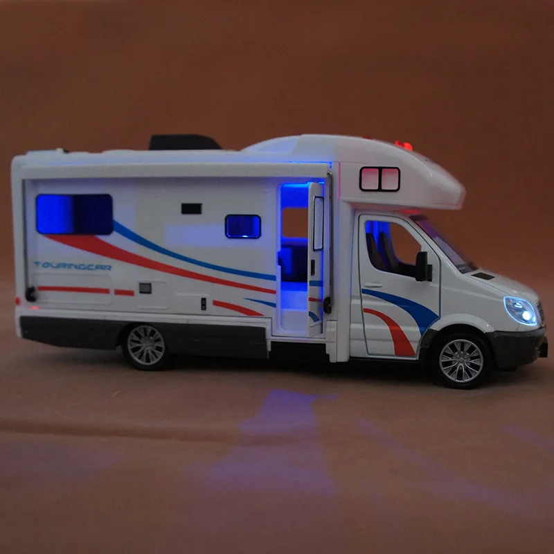 1:32 дорожный акустический фургон автомобиль для отдыха на колесах со светильник