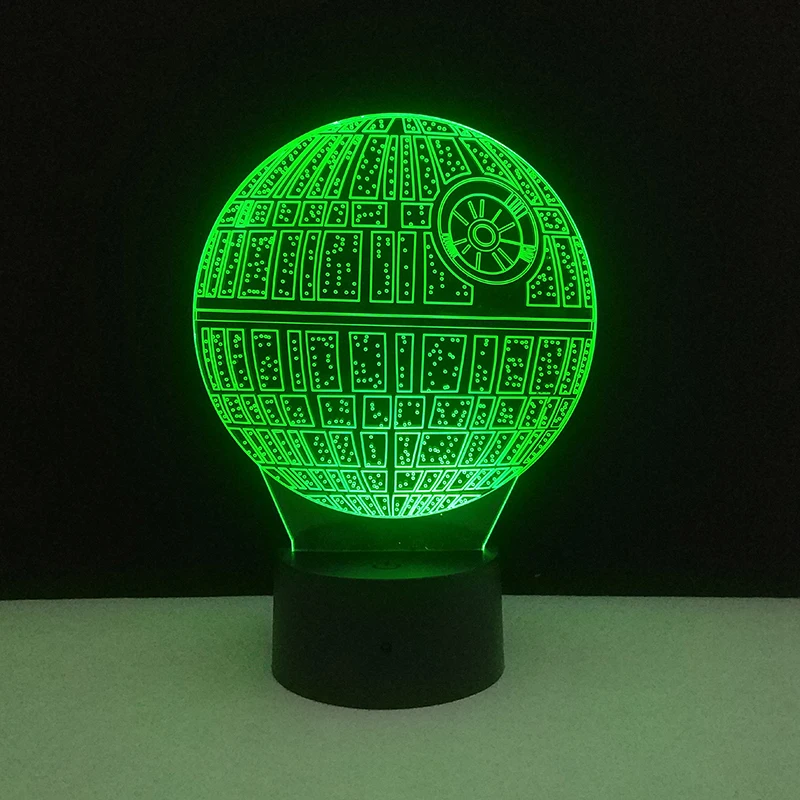 Creative Death Star 3D Lamp LED Night Lights USB Mood Light Multicolor Touch Kids Lamps Home Baby Luminaria Lava | Лампы и освещение