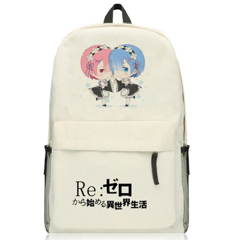 Рюкзак из ткани Оксфорд Re: Zero Kara Hajimeru Isekai Seikatsu Ram/Rem Emilia школьная сумка унисекс|student