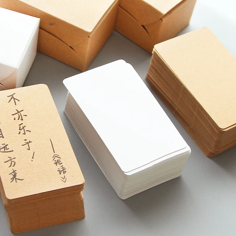 100 шт./лот крафт бумага для записей белая и коричневая мини карта Гостевая книга