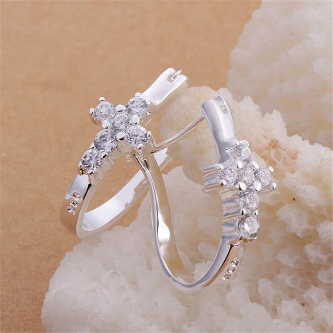 Женские серьги кресты с кристаллами серебряное покрытие|jewelry fire|jewelry making supplies