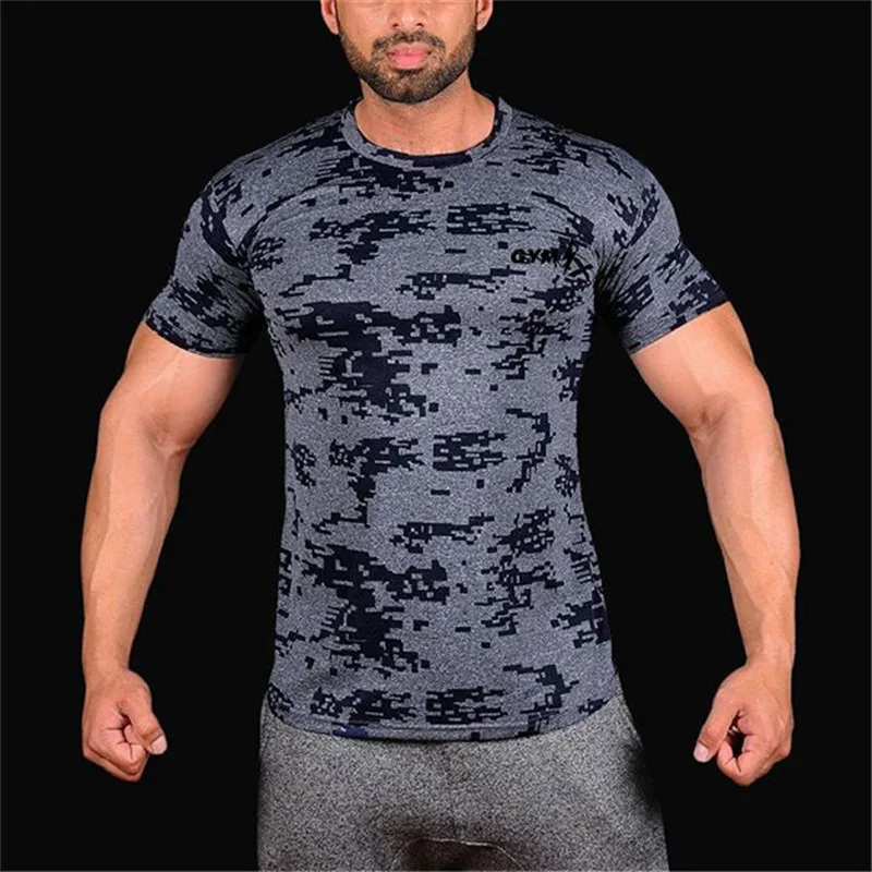 2018 Summer Men Workout Breathable Quick drying Top Tee Sporting Runs Compress Fitness T-shirts Clothing T Shirts | Мужская одежда