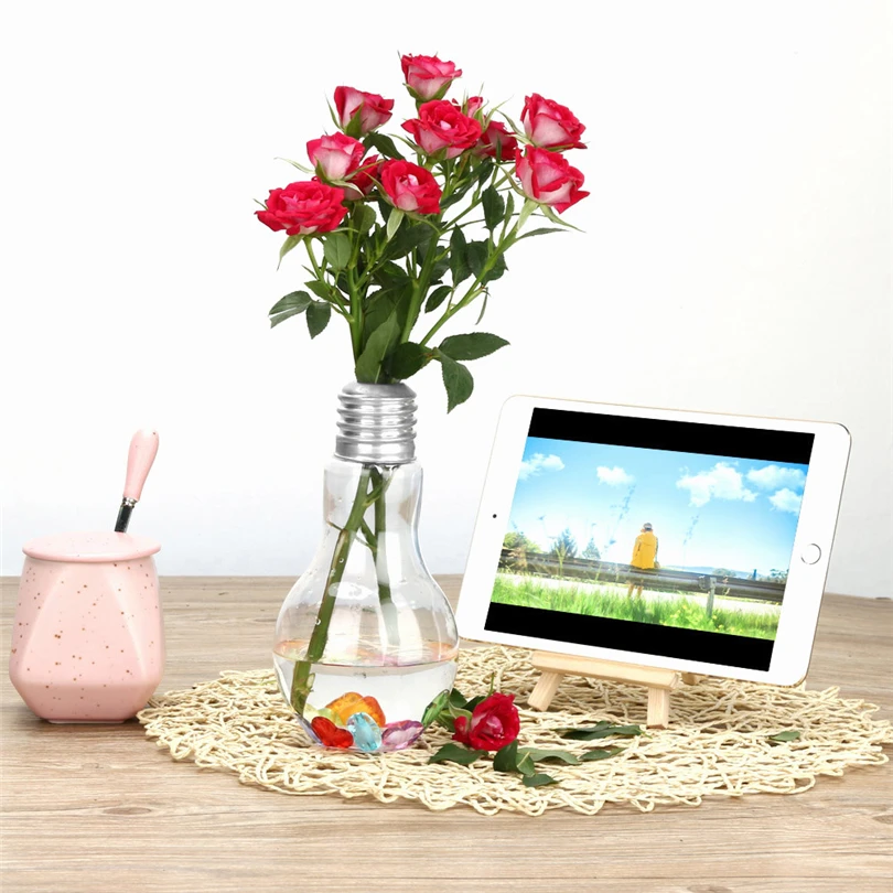 Прозрачный светильник лампочка Форма подставка Цветочная ваза для растений